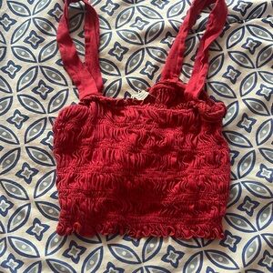 American Eagle ruched crop top pink